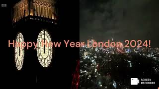 London NYE Fireworks Skyline 2024 [upl. by Martino794]