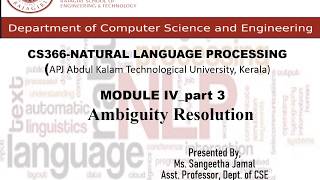 CS366 NLP Mod4 3 Ambiguity Resolution [upl. by Cornish186]