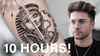 BEST EGYPTIAN SLEEVE TATTOO TIME LAPSE [upl. by Anilah]