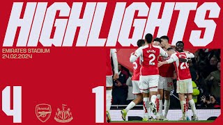 HIGHLIGHTS  Arsenal vs Newcastle United 41  Gabriel Havertz Saka and Kiwior [upl. by Raimondo]