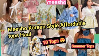 Meesho Haul  Meesho Korean Style Tops Haul💃 Meesho Summer TopsJeansDress Haul💃Meesho Western Wear [upl. by Atinaw]