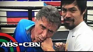 TV Patrol Sylvester Stallone bumilib kay Pacquiao sa training [upl. by Maia]