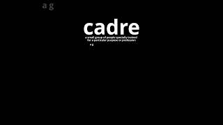 Video Word Of The Day  Cadre [upl. by Ailed]