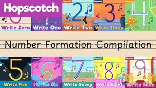 Write 09 Compilaton  Number Formation Songs [upl. by Nosnhoj]