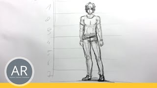 Zeichnen lernen  Aufbau einer männlichen Figur  Akademie Ruhr Tutorial Figürliches Zeichnen [upl. by Nylavad]