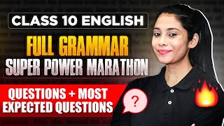 Class 10 Board 2024  Complete Grammar in 1 Video  Most Important Concept  Questions  Board 2024 [upl. by Niotna]