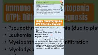 Immune ThrombocytopeniaITP Differential Diagnosis itp immunethrombocytopenia platelets shorts [upl. by Minne588]