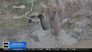 More caves created by homeless located along Tuolumne River [upl. by Attwood]