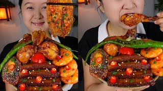 Delicious ASMR Feast  Chewing Crunching and Slurping Sounds [upl. by Lorelle451]