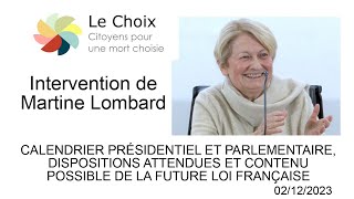 Martine Lombard  CALENDRIER DISPOSITIONS ATTENDUES ET CONTENU POSSIBLE DE LA FUTURE LOI FRANÇAISE [upl. by Amri]