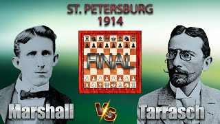 Frank Marshall Vs Siegbert Tarrasch 🏆 St Petersburg 1914 🏆 A85 Holländische Verteidigung chess 697 [upl. by Fendig324]