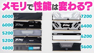 メモリでPCの性能がどこまで上がるか検証！9種類のDDR5メモリで定番ベンチマークや人気ゲームのフレームレートを比較してみた [upl. by Yniffit]