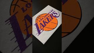 LA LAKERS 🟧🟪 Emblem Drawing lakers nba posca drawing [upl. by Esiom]