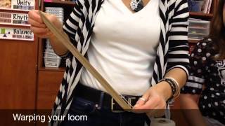 Warping a cardboard loom [upl. by Kurland]