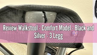 Review Walkstool  Comfort Model  Black and Silver  3 Legged Folding Stool in Aluminium  Height 1 [upl. by Lindley]