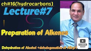 Ch16 Lec7 Preparation of Alkenes dehydration of Alcohol dehydrohalogenation of Alkyl Halides [upl. by Irrehs]