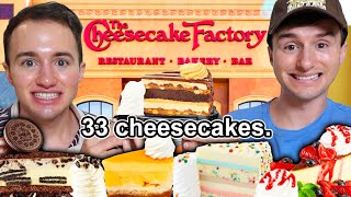 We Tried Every CHEESECAKE at Cheesecake Factory 33 cheesecakes 40000 calories YUM [upl. by Nosreme]