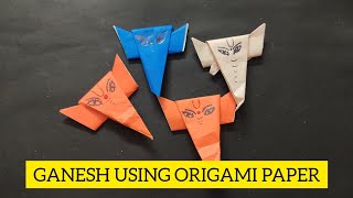 GANESH CHATURTHI SPECIAL ACTIVITYHOW TO MAKE PAPER GANESH  GANESH USING ORIGAMI PAPERCHITRAS ART [upl. by Annaili]