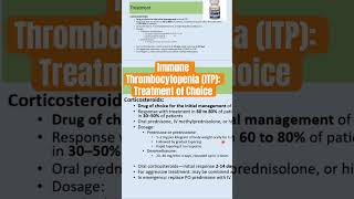 Immune Thrombocytopenia ITP Treatment  Corticosteroids itp immunethrombocytopenia platelets [upl. by Pinkerton]