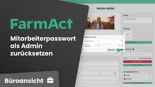 Mitarbeiterpasswort als Admin zurücksetzen  FarmAct die flexibelste Software [upl. by Aihsirt]