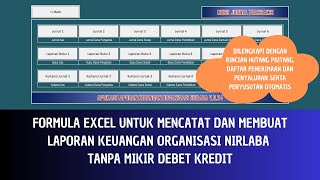 Formula Excel Untuk Mencatat Keuangan Harian Organisasi Nirlaba Tanpa Mikir Debet Kredit [upl. by Rina]