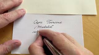 Fountain pen Cross Townsend Medalist custom italic nib M [upl. by Hurlow]