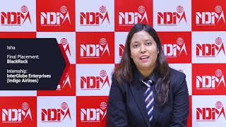 NDIM Placement  Isha Placed at BlackRock  NDIM Best PGDM MBA Delhi  NDIM Reviews [upl. by Chap]