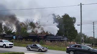 Steam Locomotives 630 4501 and a Southern Railway caboose [upl. by Frodeen524]