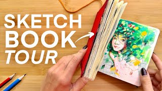 SKETCHBOOK TOUR 100 Drawings [upl. by Pippy]