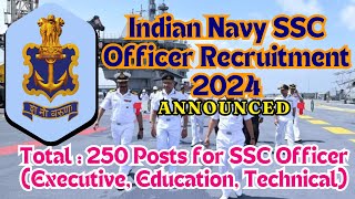 Indian Navy SSC Officer Recruitment 2024 ✅Indian Navy SSC Officer Form Fill UP 2024 [upl. by Eanar]