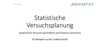 Statistische Versuchsplanung  Statistik Beratung von Novustat [upl. by Leamhsi]