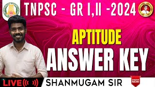 TNPSC Group 2 Answer Key 2024  Aptitude Questions amp Answers [upl. by Burrell]