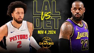 Los Angeles Lakers vs Detroit Pistons Full Game Highlights  Nov 4 2024  FreeDawkins [upl. by Hogen896]