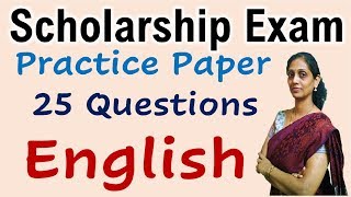 Scholarship Exam 2022 Practice Paper English Subject 25 Questions  Model Question Paper Set std 5 8 [upl. by Lehplar]