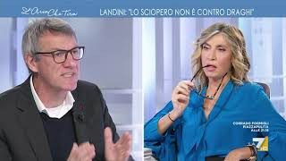 Sciopero generale Maurizio Landini quotNon è contro Draghi continuo a pensare che sia una [upl. by Irrehc]