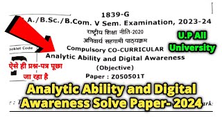 Analytical Ability and Digital Awareness  Analytic Ability and Digital Awareness 5th Sem MCQs 2024 [upl. by Nile]