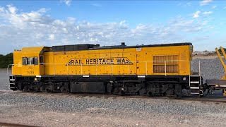 AB1535 on a rail train at Mingenew crossing AURIZON grain trains [upl. by Leid]