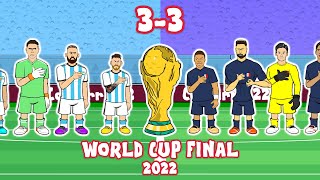 🏆MESSI WINS THE WORLD CUP🏆 Argentina vs France 33 Cartoon Goals Highlights Final 2022 Penalties [upl. by Anirret]