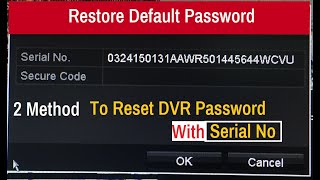 2 new method to reset dvr password reset  how to reset hikvision dvr password  dvr password reset [upl. by Nahgam14]