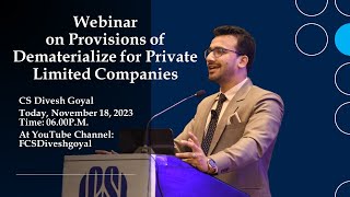 Dematerialization of Shares of Private Limited Company  Live Discussed  Webinar [upl. by Demetris91]