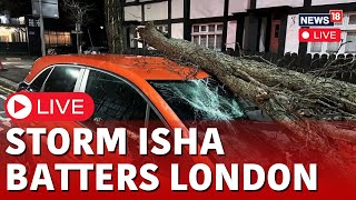 Storm Isha At London Heathrow Airport  Storm Isha Hits London Live  UK News Live  News18  N18L [upl. by Ambrosane301]