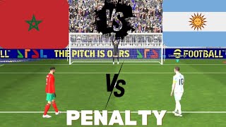 ARGENTINA VS MOROCCO PENALTY SHOOTOUT 🥶 MATCH  LIONEL MESSI VS ACHRAF HAKIMI  eFOOTBALL™ GAME [upl. by Enelrats]