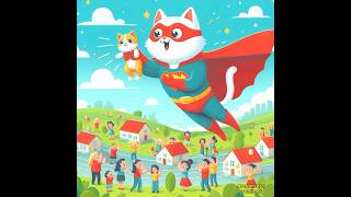 Superman cat saving cat in town cute cutecat [upl. by Eidua]