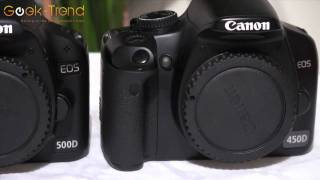 Canon 450D contre Canon 500D par GeekTrend [upl. by Ahseya]