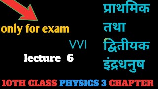 🔥📖science physics chapter 3 प्राथमिक तथा द्वितीयक इंद्रधनुष किसे कहते हैंphysics science 💥 [upl. by Sacken]