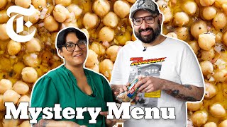 Chickpea Challenge 2 Chefs Make Dinner and Dessert With Chickpeas  Mystery Menu  NYT Cooking [upl. by Amesari]