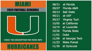 2024 Miami Hurricanes Football Schedule [upl. by Sherrill]