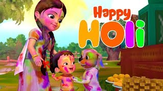 Rangbirangi Holi Song  Hindi Rhymes for Children  Infobells [upl. by Anipsed137]