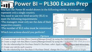 PL 300  Q41  Power BI Row Level Security RLS [upl. by Kealey]