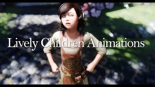 8K I SKYRIM MOD I Lively Children Animations I DAR [upl. by Kung50]